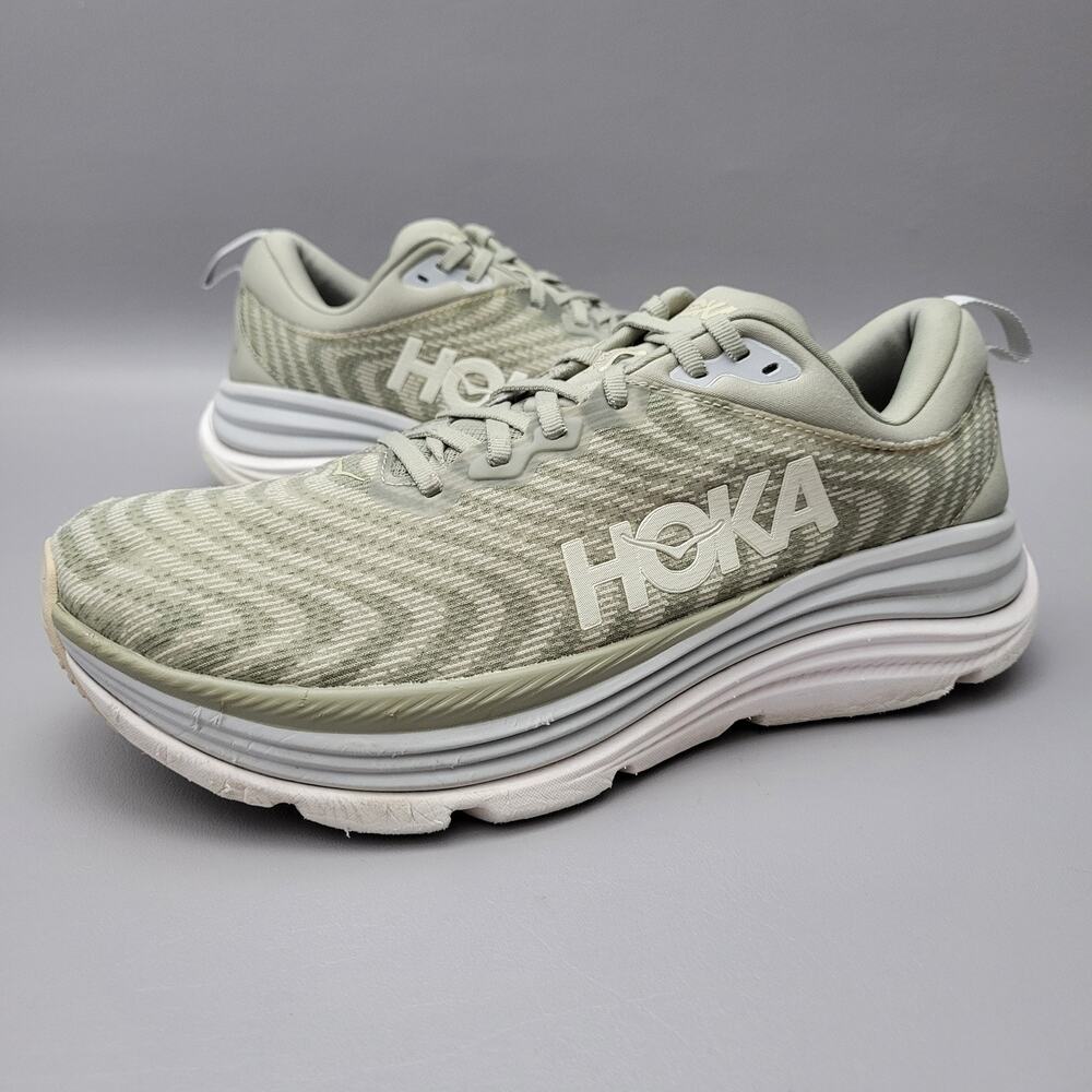 Hoka One Gaviota 5 Athletic Running Shoe Barley Oat Milk Green Men's Size 10.5 D